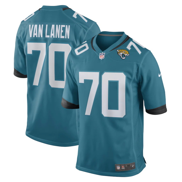 mens nike cole van lanen teal jacksonville jaguars game player jersey